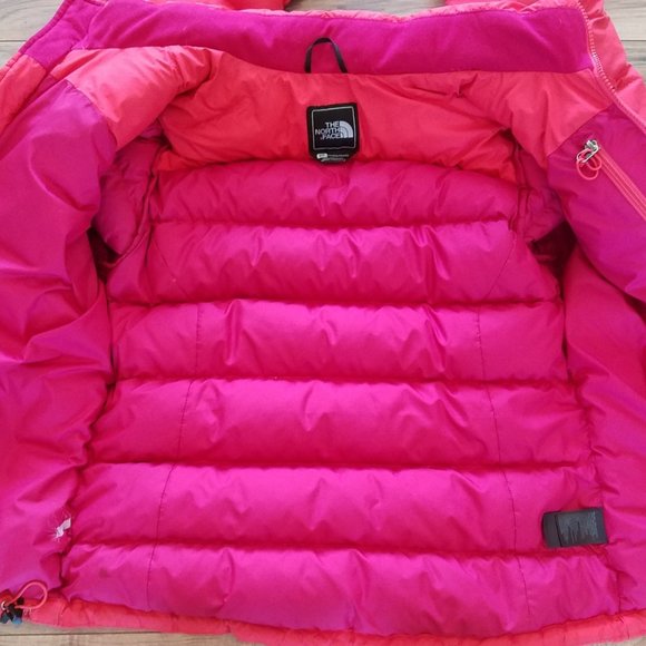 North Face Womens Small Red 700 Goose Down Nuptse Puffer Jacket Winter Ski Coat - Picture 3 of 10